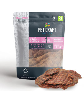 Pet Craft Supply Wild Caught Pure Dehydrated Pacific Salmon Packed with Salmon Oil Natural Dog Treats Alternative to Freeze Dried Healthy Dog Treats Small Dogs Treats for Medium Dogs and Cat Treats