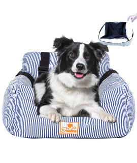 Utotol Dog Car Seat for Small Dogs, Detachable Washable Dog Booster Pet Car Seat with Dog Seat Belt, Dog Travel Car Dog Bed for Car Front or Back Seat, Adjustable Safety Buckle, Storage Pocket