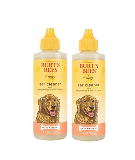 Burt's Bees for Pets Natural Ear Cleaner with Peppermint & Witch Hazel Effective & Gentle Dog Ear Cleaning Solution for All Dogs Cruelty Free, Made in USA, 4 Oz- 2 Pack
