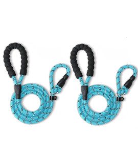 WePet Durable Dog Leash for Medium Large Dogs, Sturdy and Premium Quality Reflective Leashes, Supports Strong Pulling, Comfortable Padded Handle, 6 Feet Slip Rope Lead for Walking and Training, 2 Pack