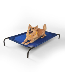 Coolaroo The Original Cooling Elevated Dog Bed, Indoor and Outdoor, Large, Aquatic Blue