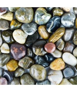 Galashield Pebbles for Plants, River Rocks, Decorative Stones for Vases, Garden Rocks Outdoor Landscaping, Polished Aquarium Gravel (2 lb Bag), 4-6 cm
