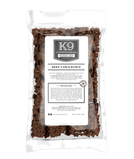 K9 Connoisseur Low to Odor Free Slow Roasted Beef Lung Dog Treats Made in USA, One Ingredient Dog Treats & All Natural Dog Treats, Grain Free Dog Treats for All Breeds & Sizes - 8 Ounce