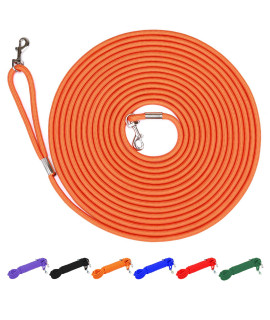 Hi Kiss Check Cord Large,Medium Small Dogs/Puppy Obedience Recall Training Agility Lead - 15ft 30ft 50ft Training Leash - Great for Training, Play, Camping, or Backyard Orange 30 Feet