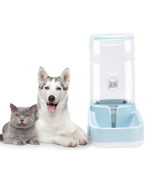 Dog Water Dispenser,Water Bowl for Dogs,Pet Automatic Waterer, Gravity Water Dispenser Station Self-Dispensing for Cats/Dogs Bowl,Automatic Gravity Fountain Bottle Bowl Dish Stand 1 Gal(3.8L)