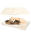 PARTYSAVING 2 Pack Self Heating Snooze Pad Pet Bed Mat for Pets Cats, Dogs and Kittens for Travel or Home, APL2255, White