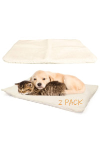 PARTYSAVING 2 Pack Self Heating Snooze Pad Pet Bed Mat for Pets Cats, Dogs and Kittens for Travel or Home, APL2255, White