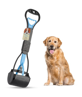 PPOGOO Non-Breakable Pooper Scooper for Large Medium Small Dogs with 24.3inch Long Handle High Strength Material Durable Spring, Easy Grass and Gravel Pick Up