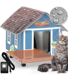 PETYELLA Heated cat Houses for Outdoor Cats in Winter - Weatherproof - Outdoor Heated Houses for Feral Cats - Easy to Assemble