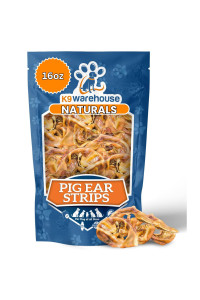 K9warehouse - Premium Pig Ears for Dogs - Natural Pigs Ears Strips Dog Treats for Puppies, Small, Medium and Large Dogs - Healthy, Tasty Pig Ear Made for Dogs Chew Treat