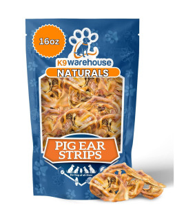 K9warehouse - Premium Pig Ears for Dogs - Natural Pigs Ears Strips Dog Treats for Puppies, Small, Medium and Large Dogs - Healthy, Tasty Pig Ear Made for Dogs Chew Treat