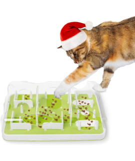 ALL FOR PAWS Interactive Cat Puzzle Feeder, Treat Dispenser Cat Toy Cat Brain Stimulation Toys Slow Feeder Cat Enrichment Toys for Indoor Cats