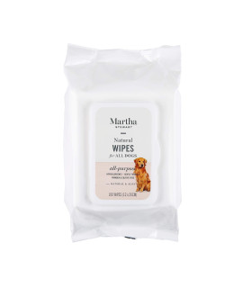 Martha Stewart for Pets Multipurpose Grooming Wipes for Dogs with Oatmeal and Aloe Hypoallergenic Dog Wipes, 100 Count Soothing and Calming Oatmeal Dog Wipes