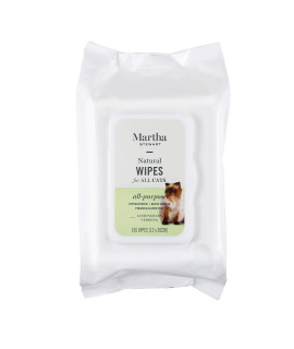 Martha Stewart for Pets Lemongrass Verbena Cat Wipes Hypoallergenic Cat Bath Wipes, 100 Count Easy and Effective Way to Clean your Cat Without A Bath