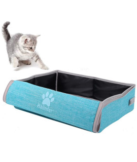 Portable Cat Travel Litter Box with Lid, Collapsible Car Cat Litter Box Waterproof and Easy to Clean