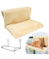 Downtown Pet Supply Cat Hammock Bed - Cat Shelf - Warm and Cozy Plush Nap Mat with Wire Bed Frame - Strong & Secure - Beige - 18.5 in x 12 in
