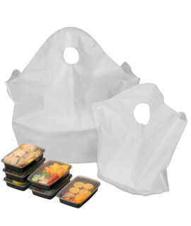 Pack of 500 Black Plastic Bags 15 x 7 x 26 Plain carry-Out T-Shirt Bags 15x7x26 Thickness 065 mil Unprinted Shopping Bags Handled Polyethylene Bags for Retail Shopping groceries clothes(D0102HIZ21U)