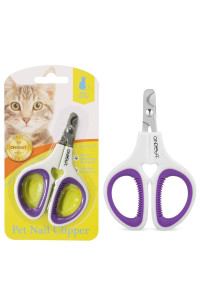 OneCut Pet Nail Clippers, Update Version Cat & Kitten Claw Nail Clippers for Trimming, Professional Pet Nail Clippers Best for a Cat, Puppy,Rabbit, Kitten & Small Dog,Sharp & Safe (Purple)