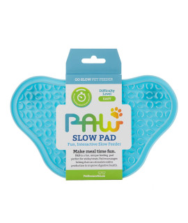 PetDreamHouse Lick Paw Pad & Slow Feeder for Dogs, Anti-Boredom, Distraction Mat, Reduces Anxiety wStress-Relief Stimulating Licking, Suction cups on Back, Ideal for Puppies, Dogs & cats, Blue