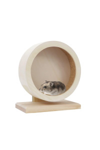 Small Pets Exercise Wheel Hamster Wooden Mute Running Spinner Wheel Play Toy for Rat Gerbil Mice Chinchillas Hedgehogs Guinea Pigs (S)