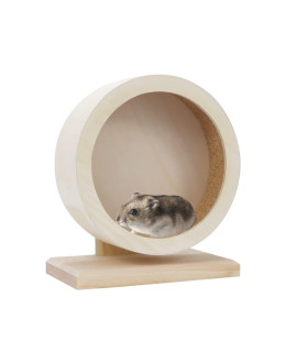 Small Pets Exercise Wheel Hamster Wooden Mute Running Spinner Wheel Play Toy for Rat Gerbil Mice Chinchillas Hedgehogs Guinea Pigs (S)