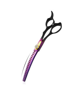 Down -curved Chunker Shear Pet Grooming Thinning Shear Hair Cutting Scissor for Hair Trimming Japanese Steel Balde Scissor for Dogs and Cats Thinning Rate35%-45%