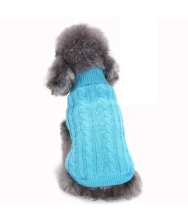 Dog Sweater, Warm Pet Sweater, Dog Sweaters for Small Dogs Medium Dogs Large Dogs, Cute Knitted Classic Cat Sweater Dog Clothes Coat for Girls Boys Dog Puppy Cat (Large, Blue)