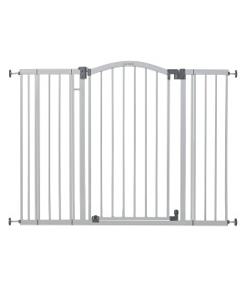 Summer Infant Extra Tall & Wide Safety Pet and Baby Gate, 29.5-53 Wide, 38 Tall, Pressure or Hardware Mounted, Install on Wall or Banister in Doorway or Stairway, Auto Close Walk-Thru Door - Gray