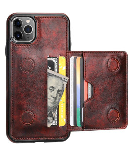 KIHUWEY iPhone 11 Pro Max Wallet case credit card Holder, Premium Leather Kickstand Durable Shockproof Protective cover iPhone 11 Pro Max 65 Inch(Brown)