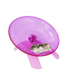 Hamster Flying Saucer Silent Running Exercise Wheel for Gerbil Rat Mouse Hedgehog Small Animals (Pink)