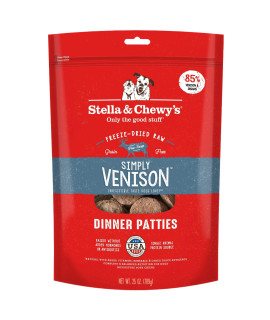 Stella & Chewy's Freeze Dried Raw Dinner Patties - Grain Free Dog Food, Protein Rich Simply Venison Recipe - 25 oz Bag