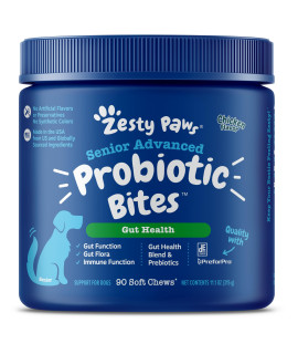 Zesty Paws Probiotics for Dogs - Digestive Enzymes for Gut Flora, Digestive Health, Diarrhea & Bowel Support - Clinically Studied DE111 - Dog Supplement Soft Chew for Pet Immune System - Advanced
