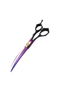TIJERAS Dog Grooming Scissors Curved Pet Grooming Shears Thinning Shear Hair Cutting Scissor for Pets Hair Trimming 440C Japanese Steel Balde Scissor for Dogs and Cats Down -Curved