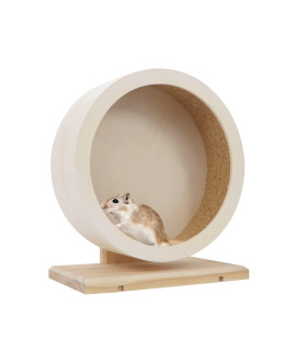 Small Pets Exercise Wheel Hamster Wooden Mute Running Spinner Wheel Play Toy for Rat Gerbil Mice Chinchillas Hedgehogs Guinea Pigs (M)