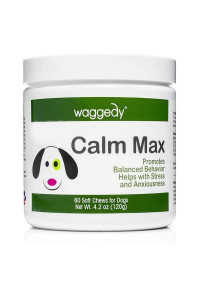 waggedy Calming Chews for Dogs, Tasty Treats Provide Stress & Anxiety Relief for Dogs During Separation, Travel & Times of Fear - Calming Treats | Dog Treats (Calm Max)