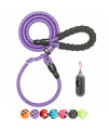 BAAPET 6 Feet Slip Lead Dog Leash Anti-Choking with Upgraded Durable Rope Cover and Comfortable Padded Handle for Large, Medium, Small Dogs Trainning with Poop Bags and Dispenser (Purple)