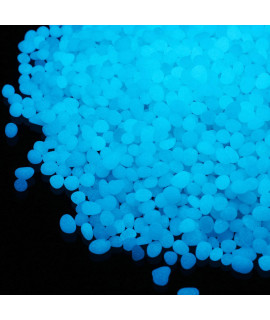 Alan Stone Glow in The Dark Gravel, Glow Beads for Home and Garden Fish Tank Aquarium Decoration 4-6mm, Sky Blue,280g/0.61lbs