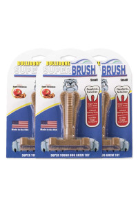 Bullibone SuperBrush: Dog Teeth Cleaning Brushing Toothbrush Stick - Long Lasting Nylon Apple Cinnamon Chew Toy for Oral Care and Dental Health