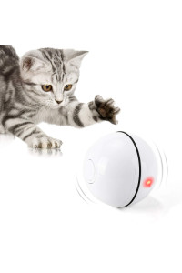 WWVVPET Interactive Cat Toys Ball with LED Light, 360 Degree Self Auto Rotating Smart Ball, USB Rechargeable Spinning Cat Ball Toy,Stimulate Hunting Instinct Kitten Funny Chaser Roller Pet Toy