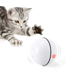 WWVVPET Interactive Cat Toys Ball with LED Light, 360 Degree Self Auto Rotating Smart Ball, USB Rechargeable Spinning Cat Ball Toy,Stimulate Hunting Instinct Kitten Funny Chaser Roller Pet Toy