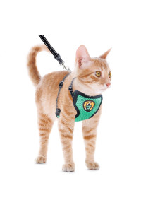 AWOOF Cat Harness and Leash Escape Proof, Adjustable Cat Kitten Puppy Walking Jacket With Metal Leash Ring, Soft Breathable Small Pet Vest (M)(original version)