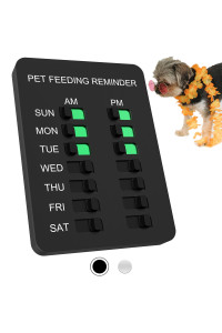 Allinko Dog Feeding Reminder Magnetic Reminder Sticker, AM/PM Daily Indication Chart Feed Your Puppy Dog Cat, Easy to Stick on Any Magnet or Plastic Surface - Prevent Overfeeding or Obesity - Black