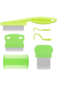 Cat Comb Dog Comb Fine Tooth Comb Pet Comb Grooming Set For Grooming And Removing Dandruff Flakes Remove Float Hair Tear Marks (green)