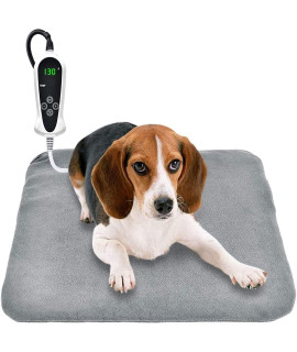 RIOGOO Pet Heating Pad, Upgraded Electric Dog Cat Heating Pad Indoor Waterproof, Auto Power Off (M: 18x 18, Grey)
