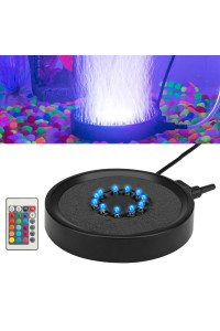 Number-one Aquarium Bubble Light LED Fish Tank Bubbler Light, Remote Controlled Aquariums Air Stone Disk Lamp with 16 Color Changing, 4 Lighting Effects for Fish Tanks and Fish Ponds