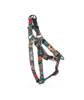 Wolfgang Premium No-Pull Dog Harness for Small Medium Large Dogs, Made in USA, LosMuertos Print, Small (5/8 Inch x 12-18 Inch)