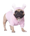 iChoue Bunny Easter Christmas Halloween Dog Costumes, Cute Animal Hoodies, Warm Pet Clothes for Medium Dogs French English Bulldog Pug Pitbull Boston Terrier - Pink/Large