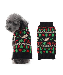 TENGZHI Dog Christmas Sweater?oliday Clothes for Dogs Girl Boy Fall Winter Knitted Soft Warm Puppy Clothing Cute Fox Pet Outfit Ugly Xmas?weater?or Small?edium Dogs Cats(S,Dark Blue)