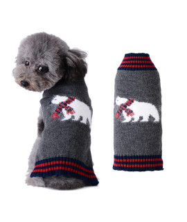TENGZHI Dog Christmas Sweater?oliday Clothes for Dogs Girl Boy Fall Winter Knitted Soft Warm Puppy Clothing Cute Polar Bear Pet Outfit Ugly Xmas?weater?or Small?edium Large Dogs Cats(XL,Grey)
