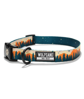 Wolfgang Premium Adjustable Dog Training Collar for Small Medium Large Dogs, Made in USA, Overland Print, Medium (1 Inch x 12-18 Inch)